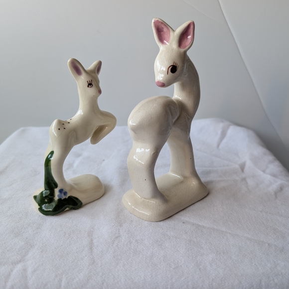 Vintage Rio Hondo California Pottery Ceramic Mother Deer and Baby Doe Figurines - Picture 2 of 14
